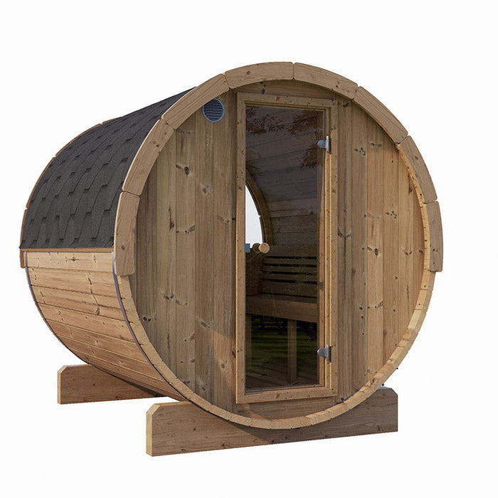 SaunaLife 6-Person E8W ERGO Series Barrel Sauna