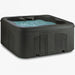 4-Person Square Outdoor Hot Tub with 13 Jets, LED Lighting, Pump & Cover – 205-Gallon Capacity, Plug & Play, Taupe