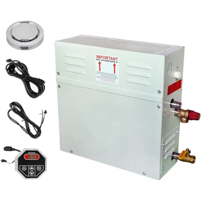 220V 9kW Steam Generator for Home Shower Sauna Rooms – Digital Control, Dual Tank, Manual Drain