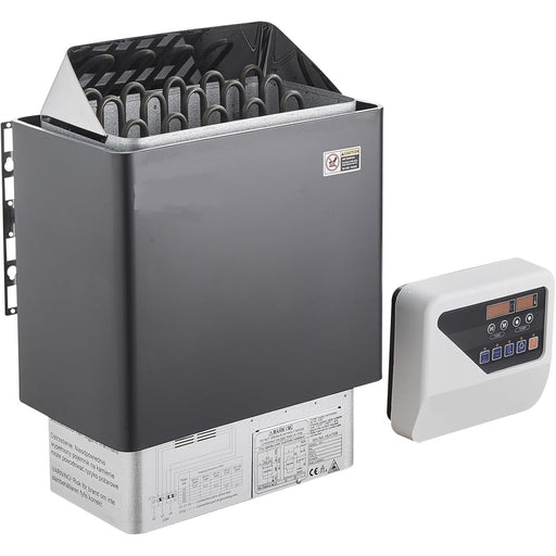 9kW 220V Electric Sauna Heater with External Digital Controller – Wall-Mounted Steam Stove for 317–459 Cu. Ft. Rooms