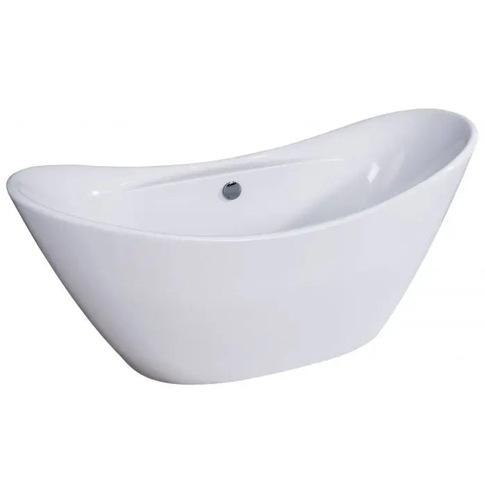 ALFI AB8803 68 Inch White Oval Acrylic Freestanding Tub with Center Drain