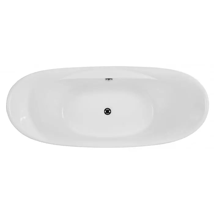 ALFI AB8803 68 Inch White Oval Acrylic Freestanding Tub with Center Drain
