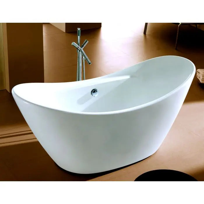 ALFI AB8803 68 Inch White Oval Acrylic Freestanding Tub with Center Drain