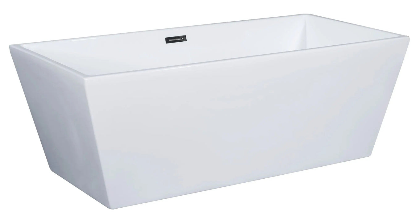 ALFI AB8832 67" White Rectangular Acrylic Freestanding Tub with Rear Center Drain