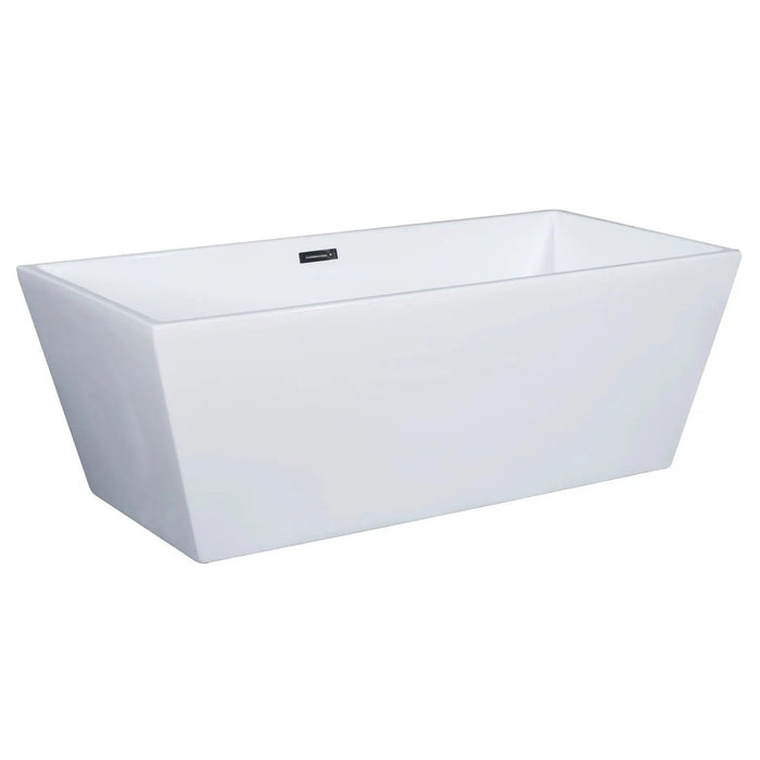 ALFI AB8832 67" White Rectangular Acrylic Freestanding Tub with Rear Center Drain