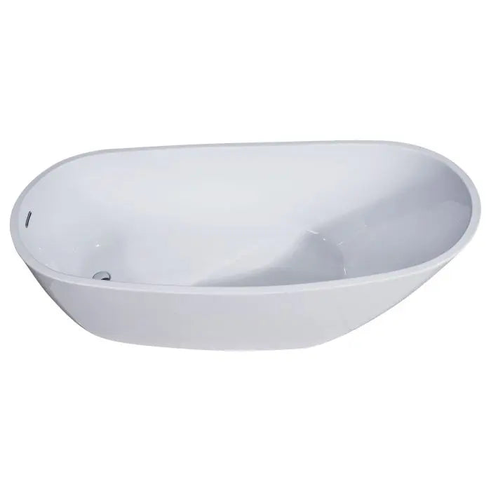 ALFI AB8826 68 Inch White Oval Acrylic Freestanding Tub with End Drain