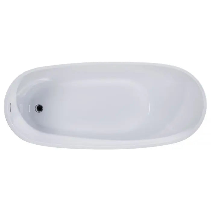 ALFI AB8826 68 Inch White Oval Acrylic Freestanding Tub with End Drain