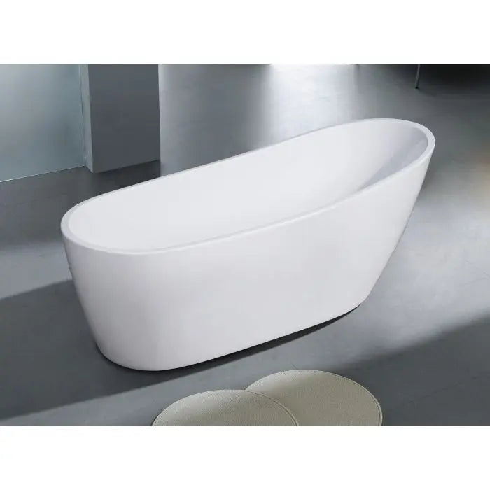 ALFI AB8826 68 Inch White Oval Acrylic Freestanding Tub with End Drain