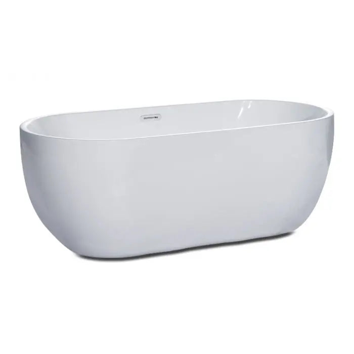 ALFI AB8838 59" White Oval Acrylic Free Standing Tub with Rear Center Drain