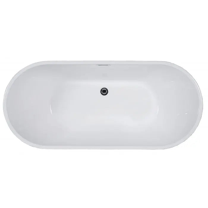 ALFI AB8838 59" White Oval Acrylic Free Standing Tub with Rear Center Drain