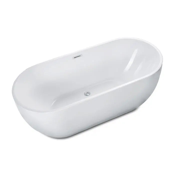ALFI AB8838 59" White Oval Acrylic Free Standing Tub with Rear Center Drain