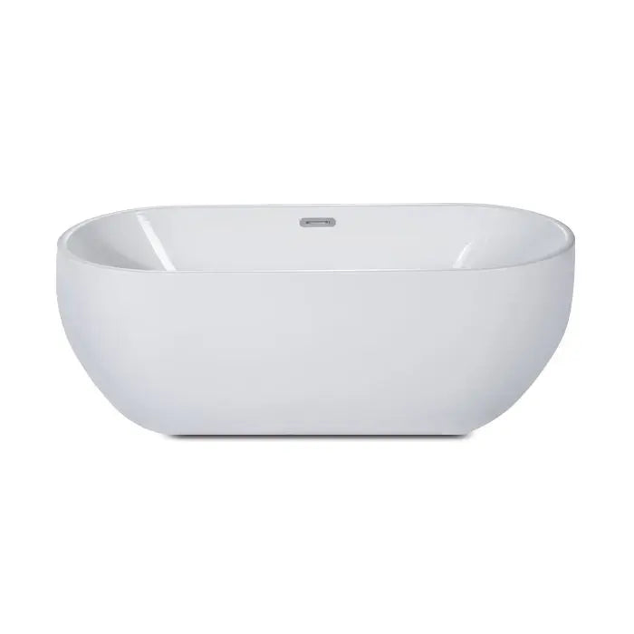 ALFI AB8838 59" White Oval Acrylic Free Standing Tub with Rear Center Drain