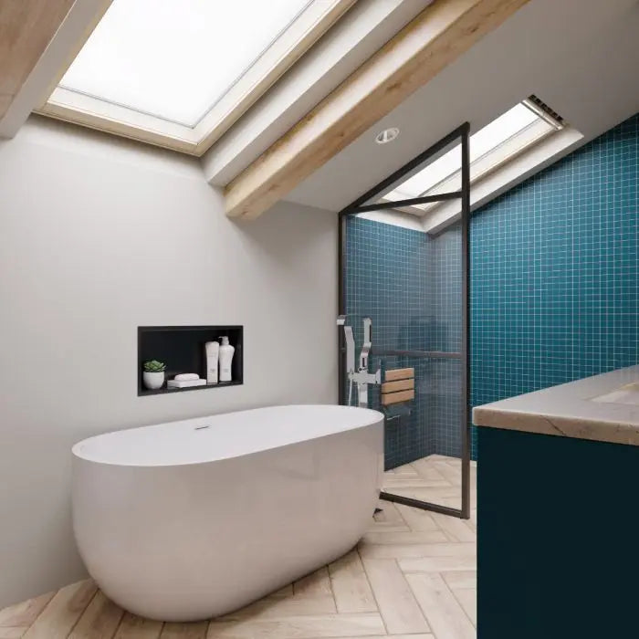 ALFI AB8838 59" White Oval Acrylic Free Standing Tub with Rear Center Drain