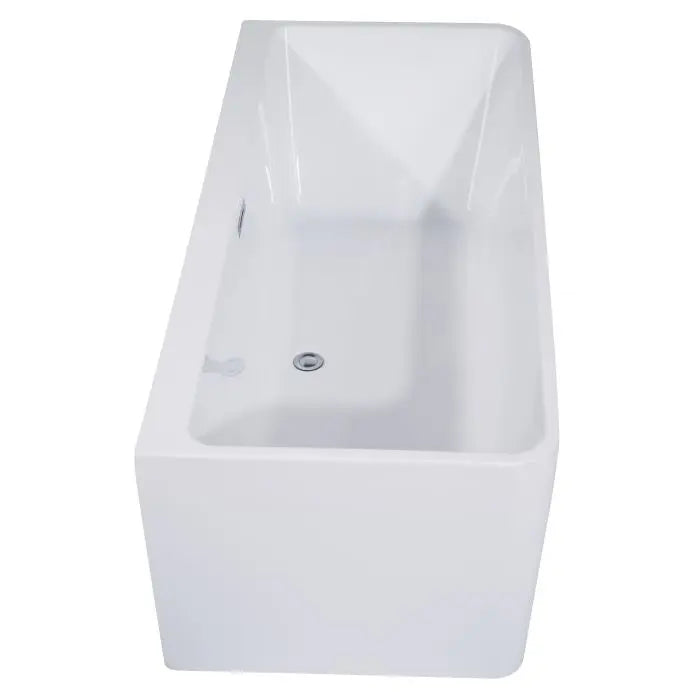 ALFI AB8859 67" White Rectangular Acrylic Freestanding Tub with Rear Center Drain