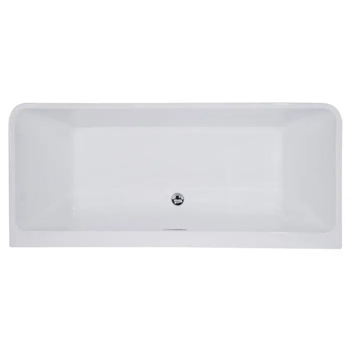 ALFI AB8859 67" White Rectangular Acrylic Freestanding Tub with Rear Center Drain