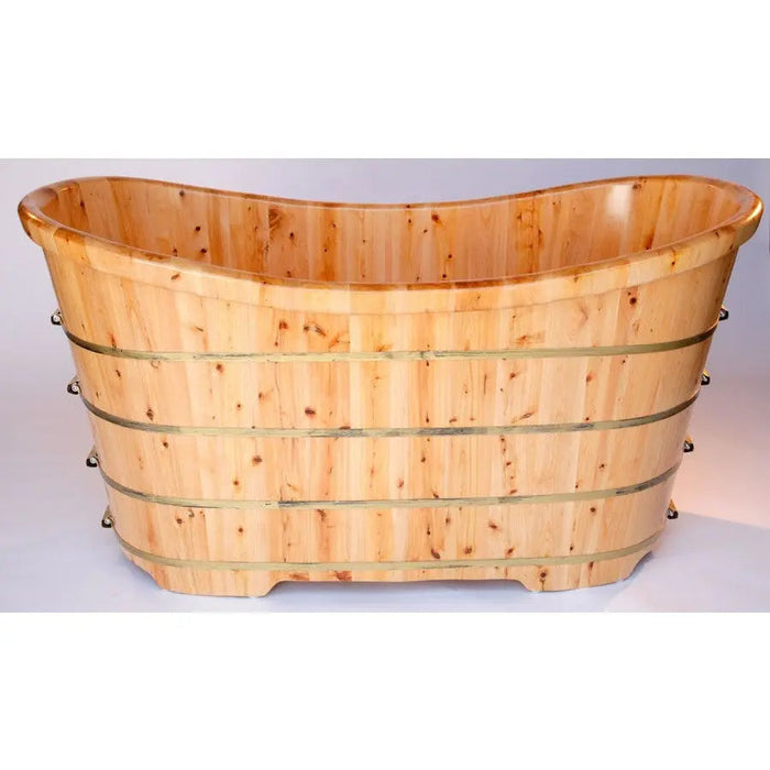 ALFI AB1105 63", Premium Freestanding Cedar Wooden Bathtub