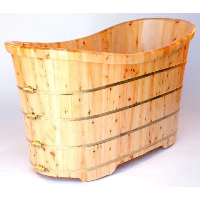ALFI AB1105 63", Premium Freestanding Cedar Wooden Bathtub
