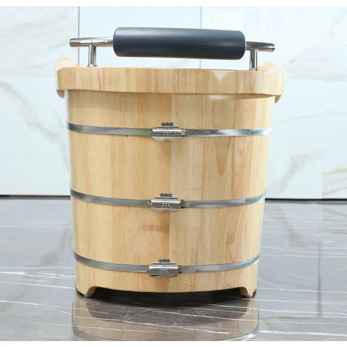 ALFI AB1163 61" Free Standing Wood Bath with Cushion Headrest