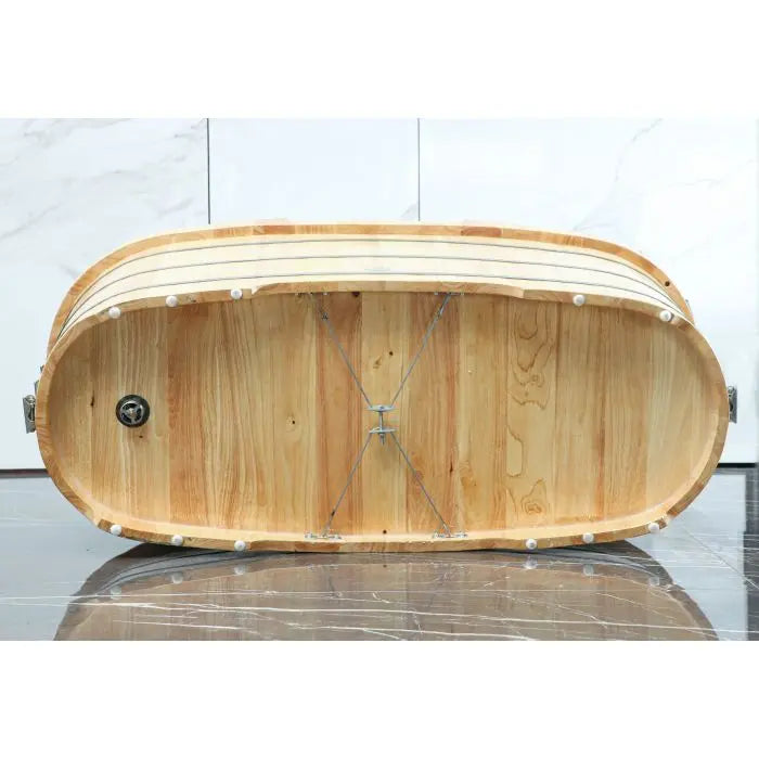 ALFI AB1163 61" Free Standing Wood Bath with Cushion Headrest