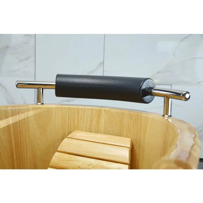 ALFI AB1163 61" Free Standing Wood Bath with Cushion Headrest