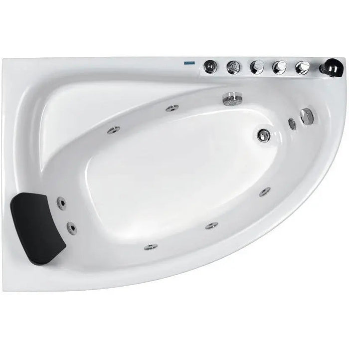 EAGO AM161-R 59" Single Person Corner White Acrylic Whirlpool Bathtub