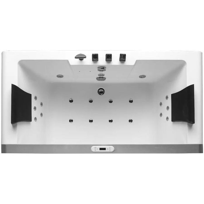 EAGO AM196ETL 6' Clear Rectangular Jacuzzi Whirlpool Bathtub for Two with Fixtures