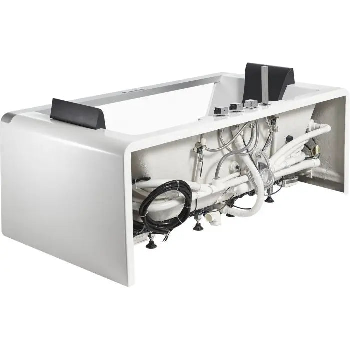 EAGO AM196ETL 6' Clear Rectangular Jacuzzi Whirlpool Bathtub for Two with Fixtures