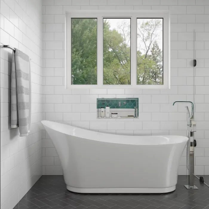 EAGO AM2140 Six Foot White Freestanding Air Bubble Bathtub