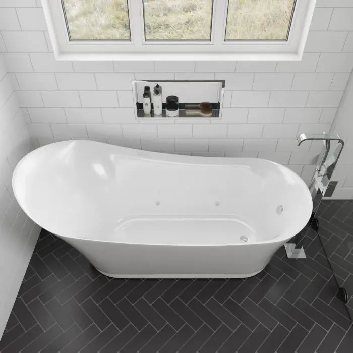 EAGO AM2140 Six Foot White Freestanding Air Bubble Bathtub