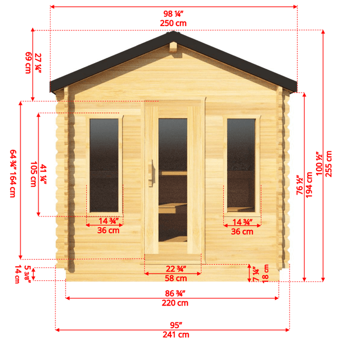 Dundalk LeisureCraft CT Georgian 6 Person Outdoor Sauna with Changeroom
