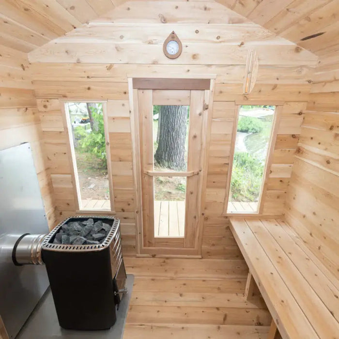 Dundalk LeisureCraft CT Georgian 6 Person Outdoor Sauna with Porch CTC88PW