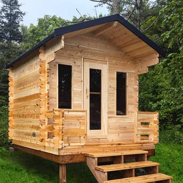 Dundalk LeisureCraft CT Georgian 6 Person Outdoor Sauna with Porch CTC88PW