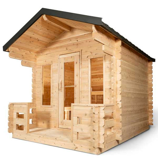 Dundalk LeisureCraft CT Georgian 6 Person Outdoor Sauna with Porch CTC88PW
