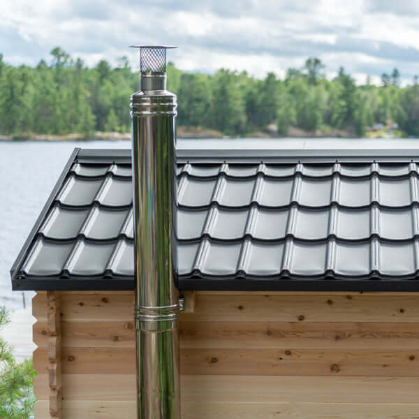 Dundalk LeisureCraft CT Georgian 6 Person Outdoor Sauna with Porch CTC88PW