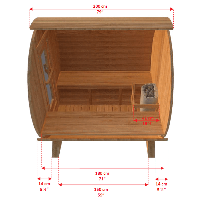 Dundalk LeisureCraft CT Harmony 4 Person Barrel Sauna