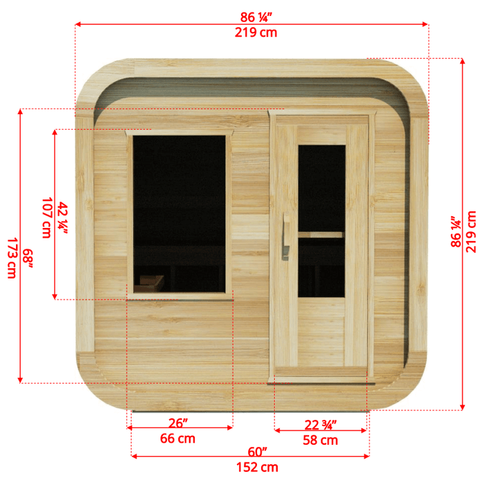 Dundalk LeisureCraft CT Luna 4 Person Barrel Sauna