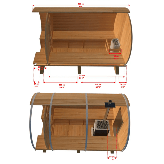 Dundalk LeisureCraft CT Tranquility 6 Person Barrel Sauna CTC2345
