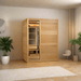 Golden Designs 2025 Soria 3 Person Hybrid Sauna (Indoor) Full Spectrum and Harvia Traditional Stove (GDI-8330-01)