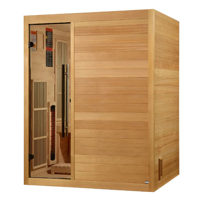 Golden Designs 2025 Soria 3 Person Hybrid Sauna (Indoor) Full Spectrum and Harvia Traditional Stove (GDI-8330-01)