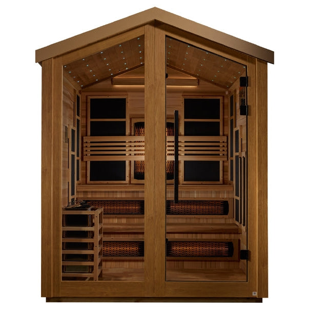 Golden Designs Kaskinen 6 Person Barn Hybrid Full Spectrum IR Outdoor Sauna (GDI-8526-01)