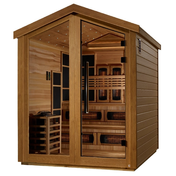 Golden Designs Kaskinen 6 Person Barn Hybrid Full Spectrum IR Outdoor Sauna (GDI-8526-01)