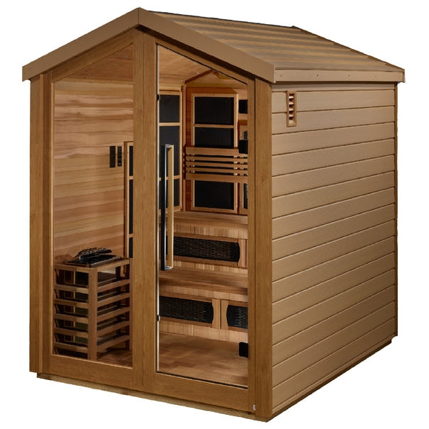 Golden Designs Kaskinen 6 Person Barn Hybrid Full Spectrum IR Outdoor Sauna (GDI-8526-01)
