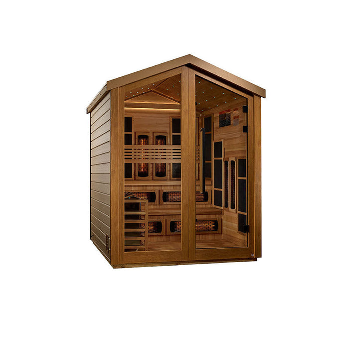 Golden Designs Kaskinen 6 Person Barn Hybrid Full Spectrum IR Outdoor Sauna (GDI-8526-01)