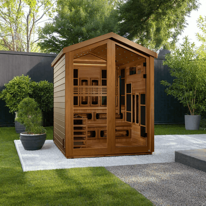 Golden Designs Kaskinen 6 Person Barn Hybrid Full Spectrum IR Outdoor Sauna (GDI-8526-01)
