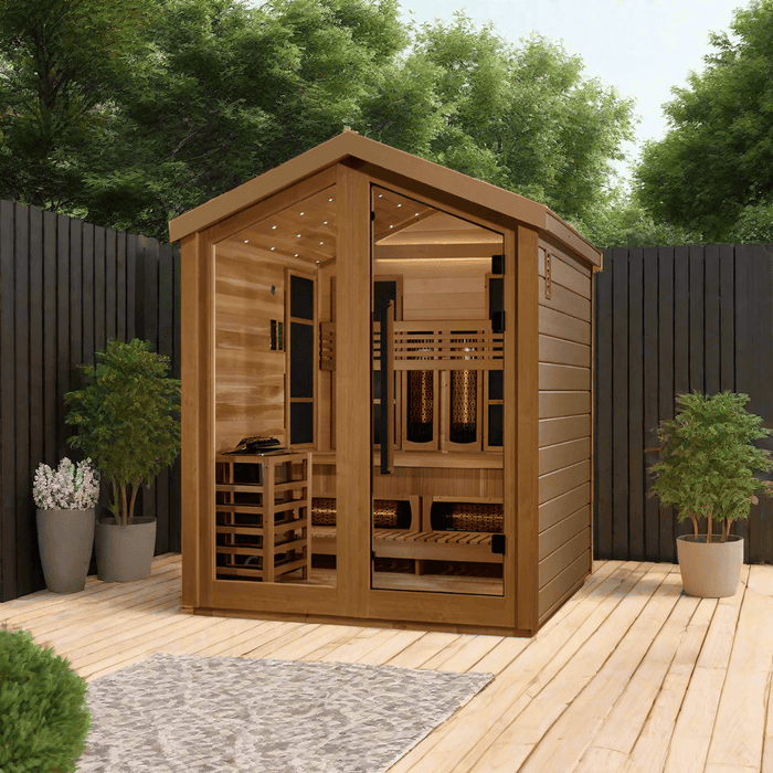 Golden Designs Loviisa 3 Person Barn Hybrid  Full Spectrum IR Outdoor Sauna (GDI-8523-01)