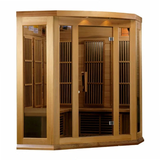 Golden Designs Maxxus Avignon 3 Person Corner Near Zero EMF FAR IR Sauna (MX-K356-01-ZF CED)