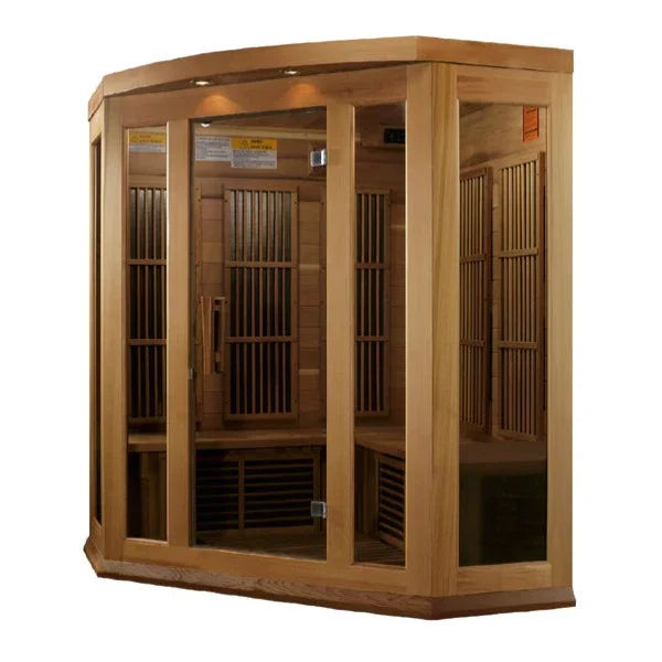 Golden Designs Maxxus Avignon 3 Person Corner Near Zero EMF FAR IR Sauna (MX-K356-01-ZF CED)