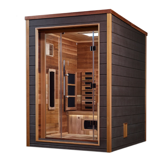 Golden Designs "Nora" 2 Person Outdoor-Indoor PureTech™ Hybrid Full Spectrum Sauna (GDI-8222-01)