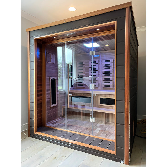 Golden Designs "Nora" 2 Person Outdoor-Indoor PureTech™ Hybrid Full Spectrum Sauna (GDI-8222-01)