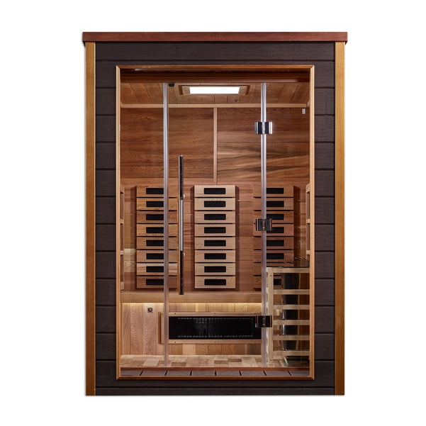 Golden Designs "Nora" 2 Person Outdoor-Indoor PureTech™ Hybrid Full Spectrum Sauna (GDI-8222-01)